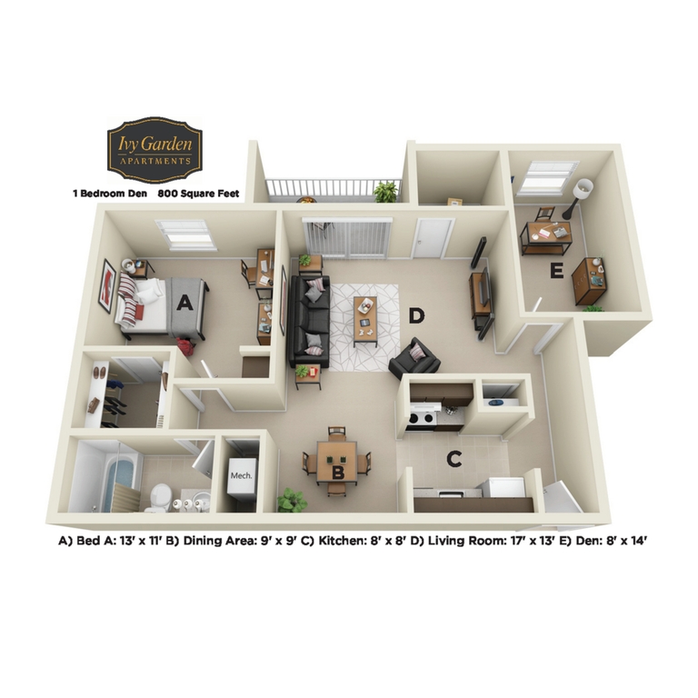 1 Bedroom Den Upgrade