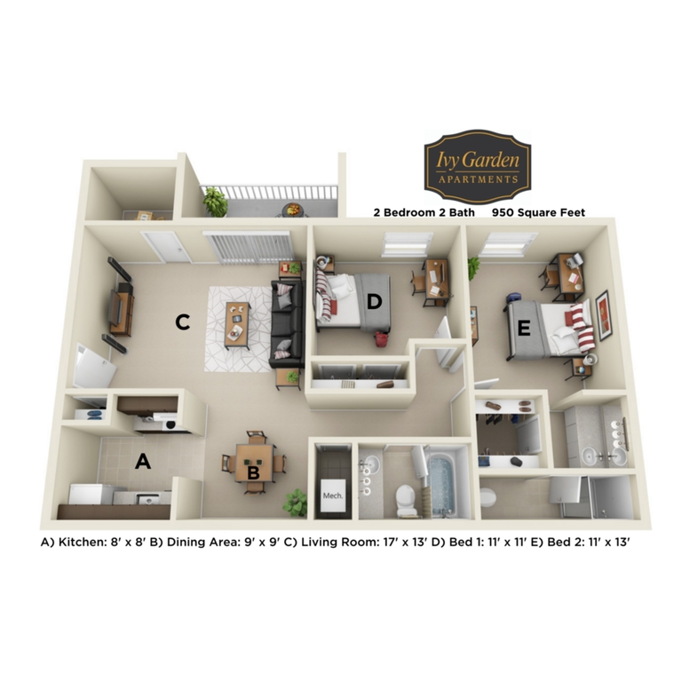 2 Bedroom South