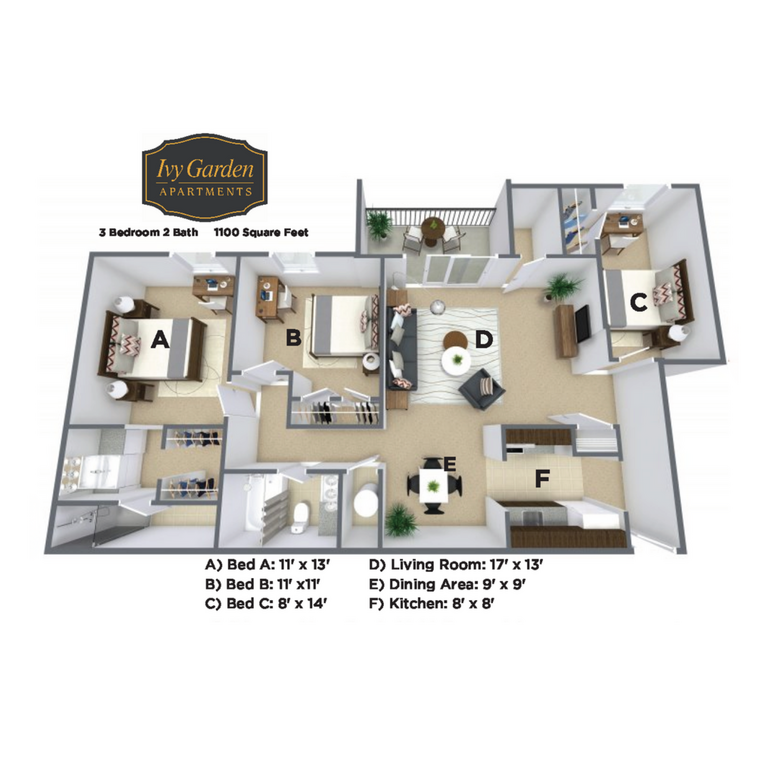 3 Bedroom South