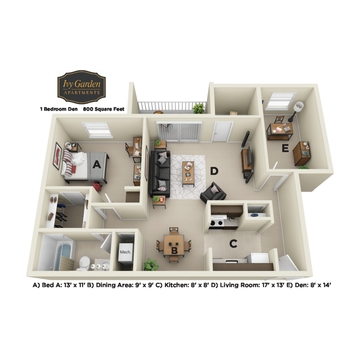 1 Bedroom Den South